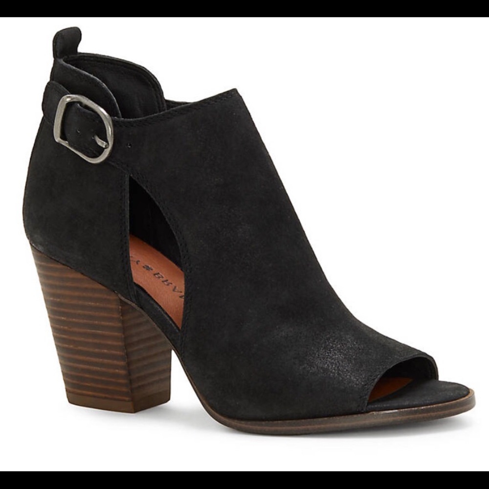 Lucky Brand Oona Booties - Black/Tan - Size 9.5